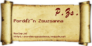 Pordán Zsuzsanna névjegykártya