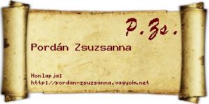Pordán Zsuzsanna névjegykártya